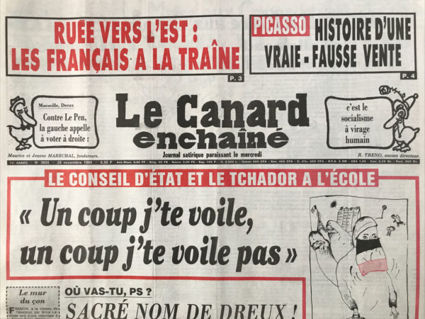 Couac ! | N° 3605 du Canard Enchaîné - 29 Novembre 1989 | Nos Exemplaires du Canard Enchaîné sont archivés dans de bonnes conditions de conservation (obscurité, hygrométrie maitrisée et faible température), ce qui s'avère indispensable pour des journaux anciens. | 3605