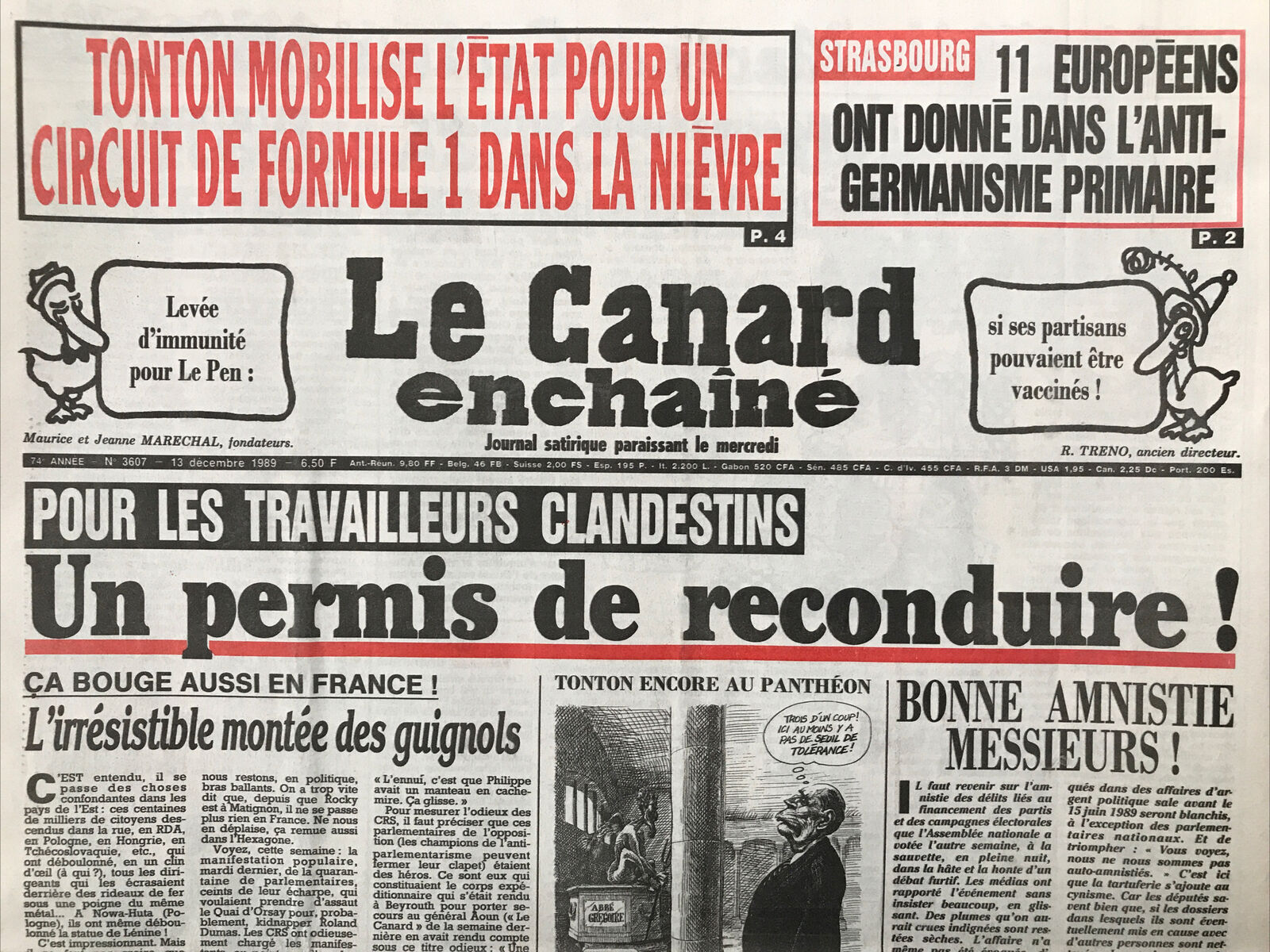 Couac ! | Acheter un Canard | Vente d'Anciens Journaux du Canard Enchaîné. Des Journaux Satiriques de Collection, Historiques & Authentiques de 1916 à 2004 ! | 3607