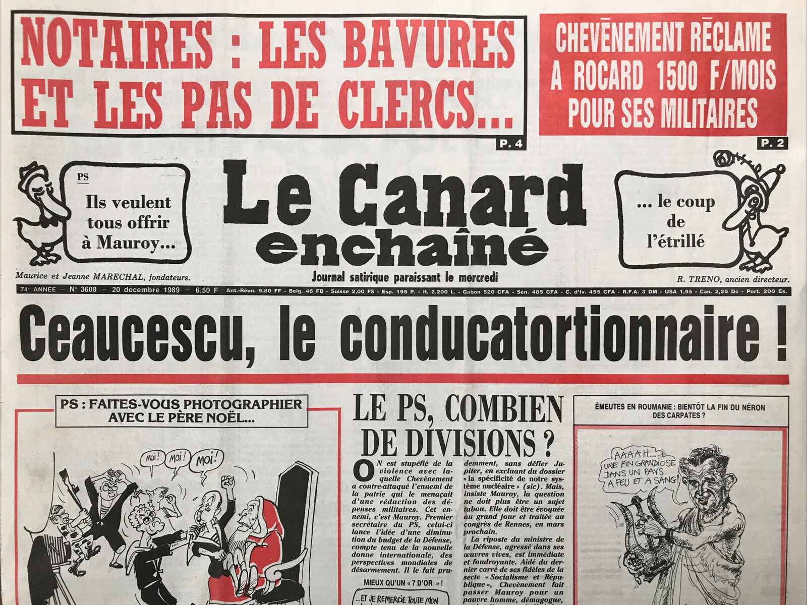 Couac ! | Acheter un Canard | Vente d'Anciens Journaux du Canard Enchaîné. Des Journaux Satiriques de Collection, Historiques & Authentiques de 1916 à 2004 ! | 3608