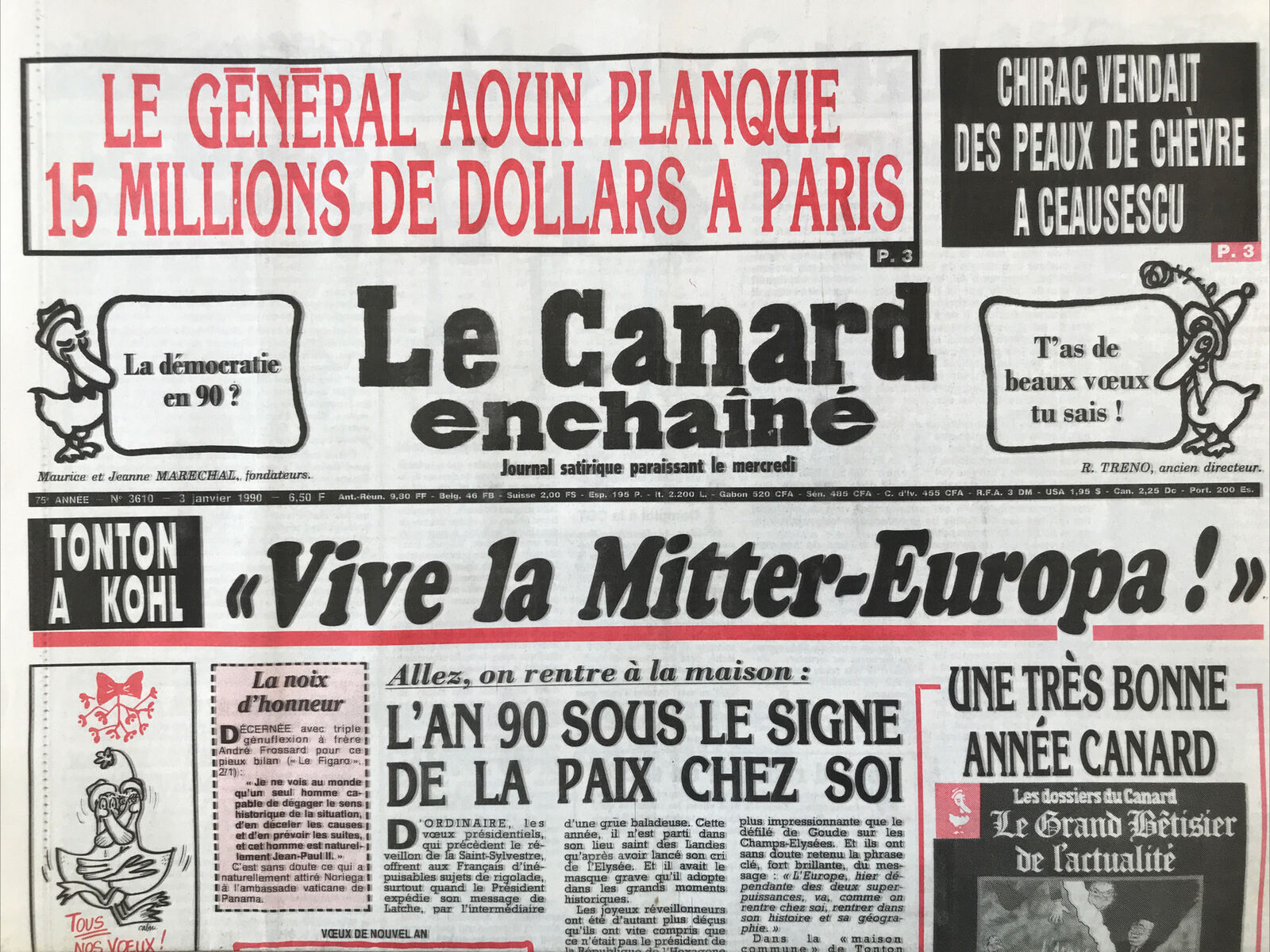 Couac ! | Acheter un Canard | Vente d'Anciens Journaux du Canard Enchaîné. Des Journaux Satiriques de Collection, Historiques & Authentiques de 1916 à 2004 ! | 3610