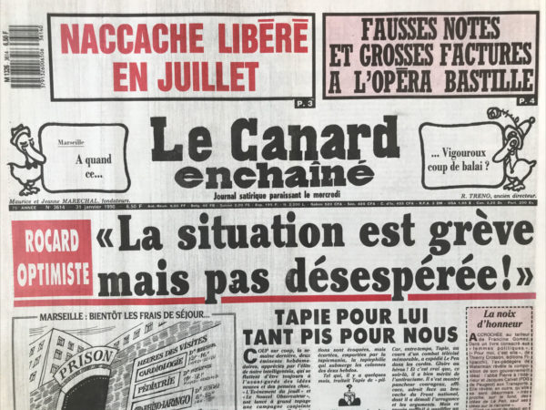 Couac ! | N° 3614 du Canard Enchaîné - 31 Janvier 1990 | Nos Exemplaires du Canard Enchaîné sont archivés dans de bonnes conditions de conservation (obscurité, hygrométrie maitrisée et faible température), ce qui s'avère indispensable pour des journaux anciens. | 3614