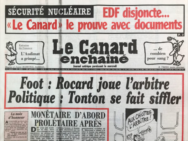 Couac ! | N° 3626 du Canard Enchaîné - 25 Avril 1990 | Nos Exemplaires du Canard Enchaîné sont archivés dans de bonnes conditions de conservation (obscurité, hygrométrie maitrisée et faible température), ce qui s'avère indispensable pour des journaux anciens. | 3626