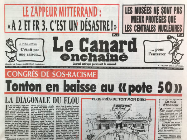 Couac ! | N° 3627 du Canard Enchaîné - 2 Mai 1990 | Nos Exemplaires du Canard Enchaîné sont archivés dans de bonnes conditions de conservation (obscurité, hygrométrie maitrisée et faible température), ce qui s'avère indispensable pour des journaux anciens. | 3627