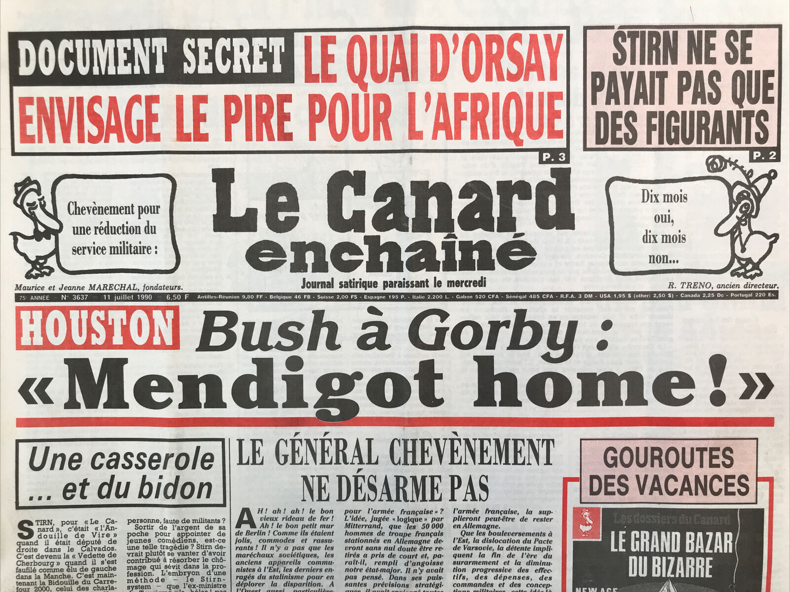 Couac ! | Acheter un Canard | Vente d'Anciens Journaux du Canard Enchaîné. Des Journaux Satiriques de Collection, Historiques & Authentiques de 1916 à 2004 ! | 3637