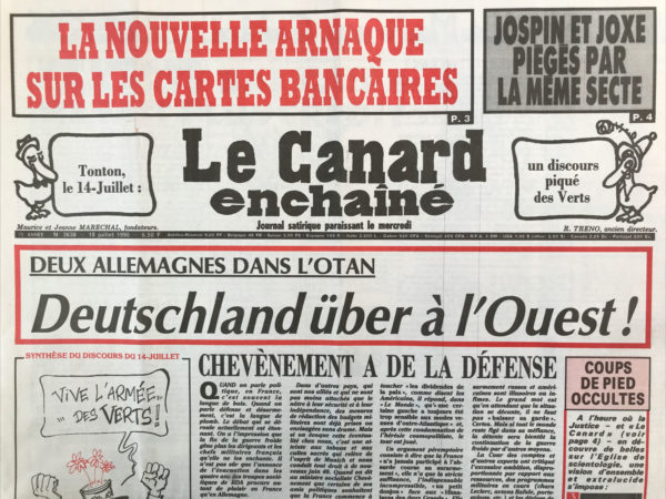 Couac ! | N° 3638 du Canard Enchaîné - 18 Juillet 1990 | Nos Exemplaires du Canard Enchaîné sont archivés dans de bonnes conditions de conservation (obscurité, hygrométrie maitrisée et faible température), ce qui s'avère indispensable pour des journaux anciens. | 3638