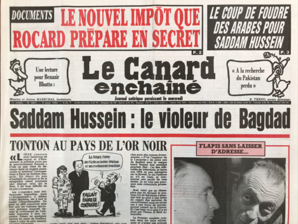 Couac ! | N° 3641 du Canard Enchaîné - 8 Août 1990 | Nos Exemplaires du Canard Enchaîné sont archivés dans de bonnes conditions de conservation (obscurité, hygrométrie maitrisée et faible température), ce qui s'avère indispensable pour des journaux anciens. | 3641