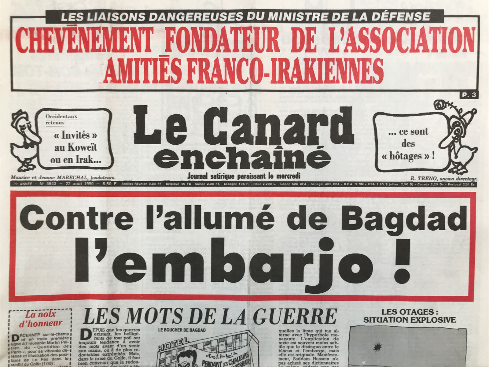 Couac ! | Acheter un Canard | Vente d'Anciens Journaux du Canard Enchaîné. Des Journaux Satiriques de Collection, Historiques & Authentiques de 1916 à 2004 ! | 3643