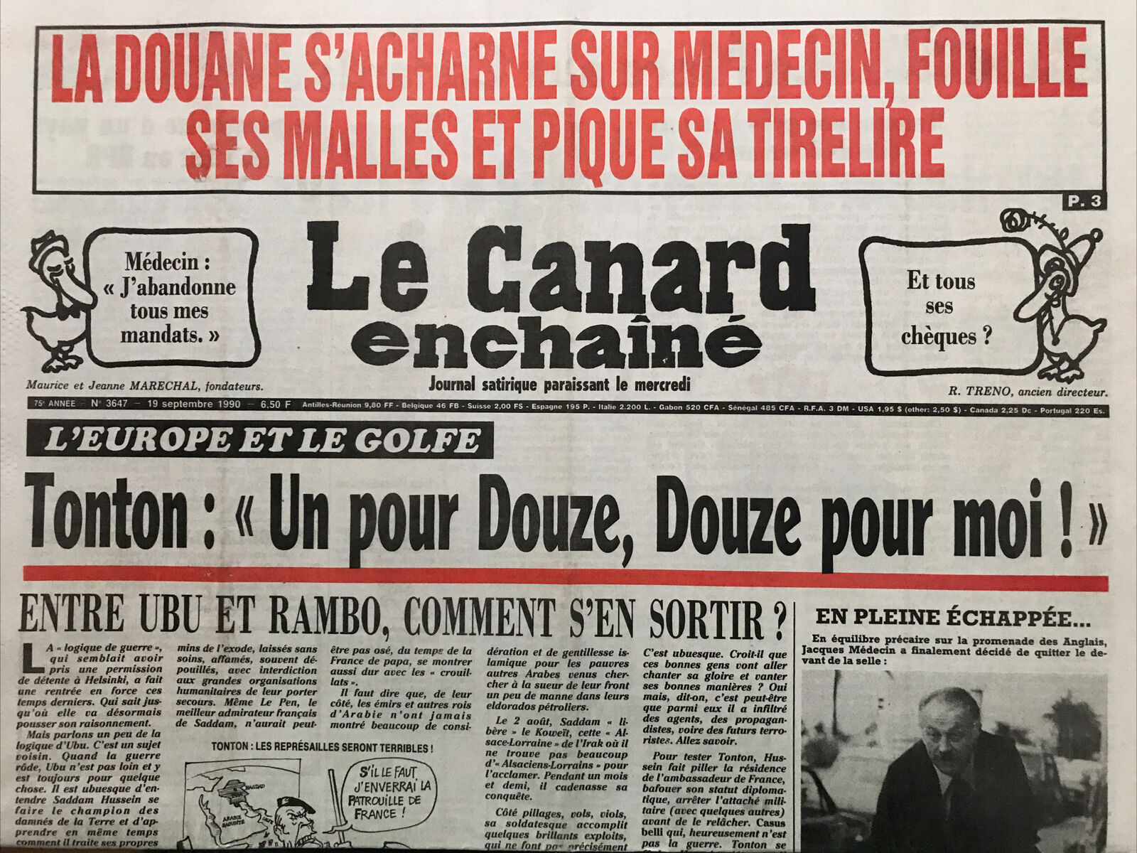 Couac ! | Acheter un Canard | Vente d'Anciens Journaux du Canard Enchaîné. Des Journaux Satiriques de Collection, Historiques & Authentiques de 1916 à 2004 ! | 3647