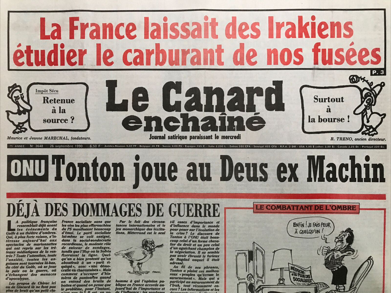 Couac ! | Acheter un Canard | Vente d'Anciens Journaux du Canard Enchaîné. Des Journaux Satiriques de Collection, Historiques & Authentiques de 1916 à 2004 ! | 3648