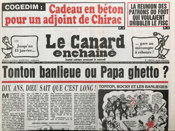 Couac ! | N° 3658 du Canard Enchaîné - 5 Décembre 1990 | Nos Exemplaires du Canard Enchaîné sont archivés dans de bonnes conditions de conservation (obscurité, hygrométrie maitrisée et faible température), ce qui s'avère indispensable pour des journaux anciens. | 3658