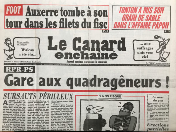 Couac ! | N° 3659 du Canard Enchaîné - 12 Décembre 1990 | Nos Exemplaires du Canard Enchaîné sont archivés dans de bonnes conditions de conservation (obscurité, hygrométrie maitrisée et faible température), ce qui s'avère indispensable pour des journaux anciens. | 3659