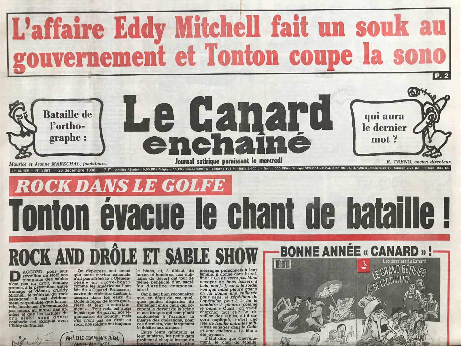 Couac ! | Acheter un Canard | Vente d'Anciens Journaux du Canard Enchaîné. Des Journaux Satiriques de Collection, Historiques & Authentiques de 1916 à 2004 ! | 3661