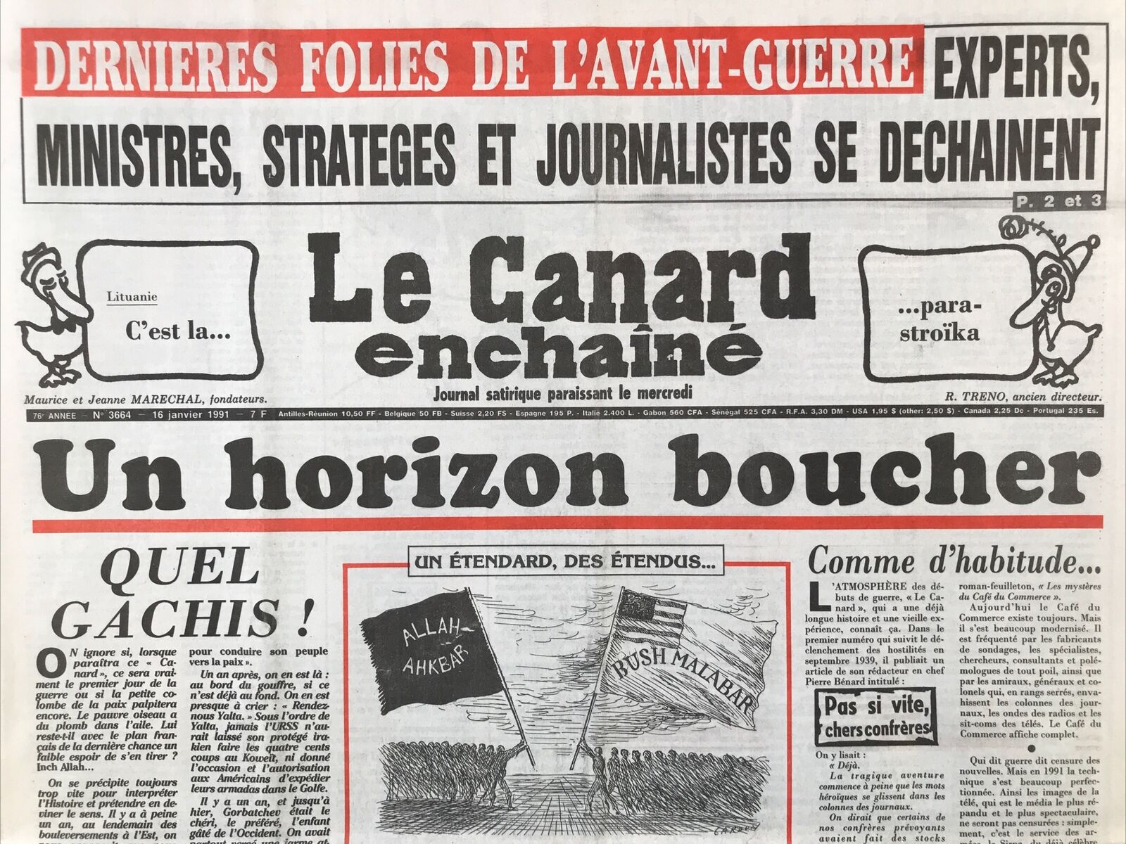 Couac ! | Acheter un Canard | Vente d'Anciens Journaux du Canard Enchaîné. Des Journaux Satiriques de Collection, Historiques & Authentiques de 1916 à 2004 ! | 3664