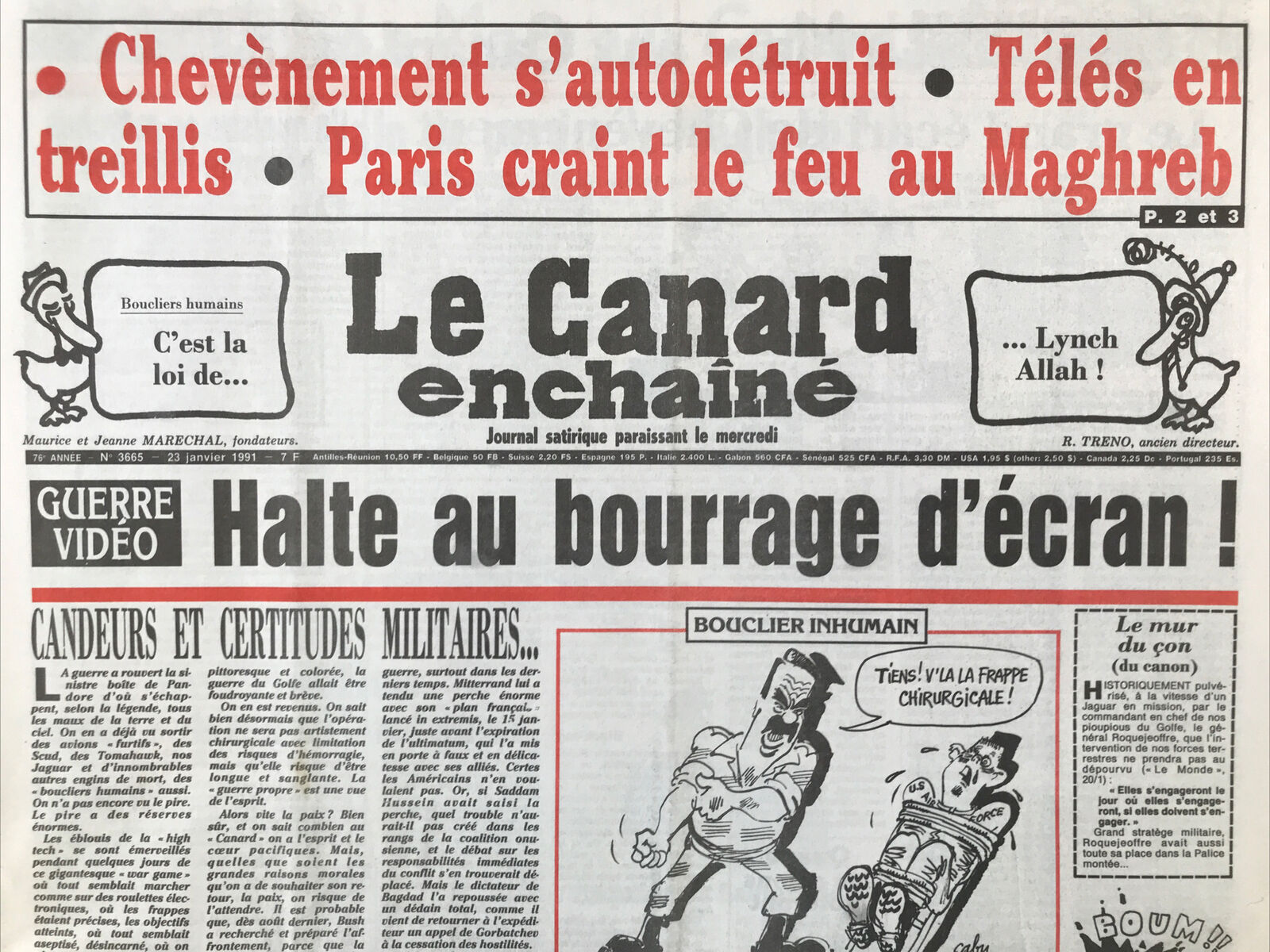 Couac ! | Acheter un Canard | Vente d'Anciens Journaux du Canard Enchaîné. Des Journaux Satiriques de Collection, Historiques & Authentiques de 1916 à 2004 ! | 3665