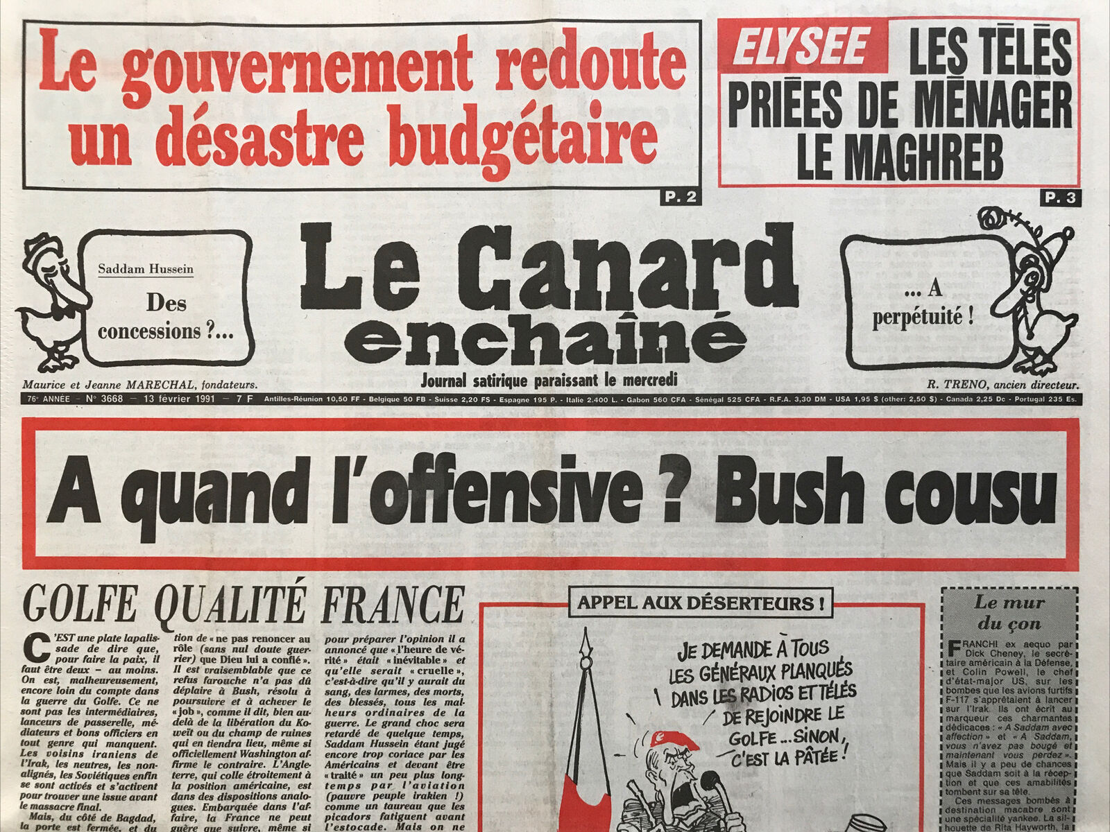 Couac ! | Acheter un Canard | Vente d'Anciens Journaux du Canard Enchaîné. Des Journaux Satiriques de Collection, Historiques & Authentiques de 1916 à 2004 ! | 3668