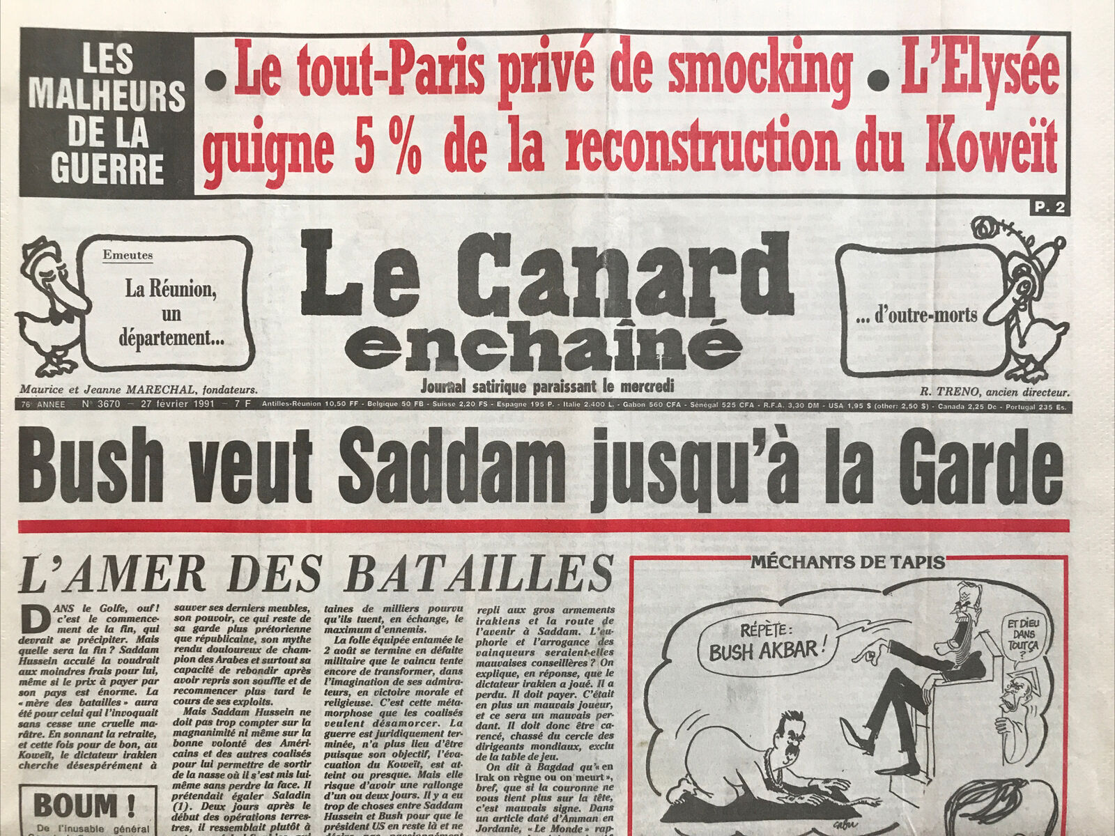 Couac ! | Acheter un Canard | Vente d'Anciens Journaux du Canard Enchaîné. Des Journaux Satiriques de Collection, Historiques & Authentiques de 1916 à 2004 ! | 3670