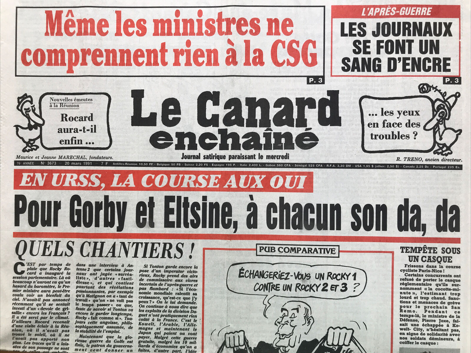 Couac ! | Acheter un Canard | Vente d'Anciens Journaux du Canard Enchaîné. Des Journaux Satiriques de Collection, Historiques & Authentiques de 1916 à 2004 ! | 3673