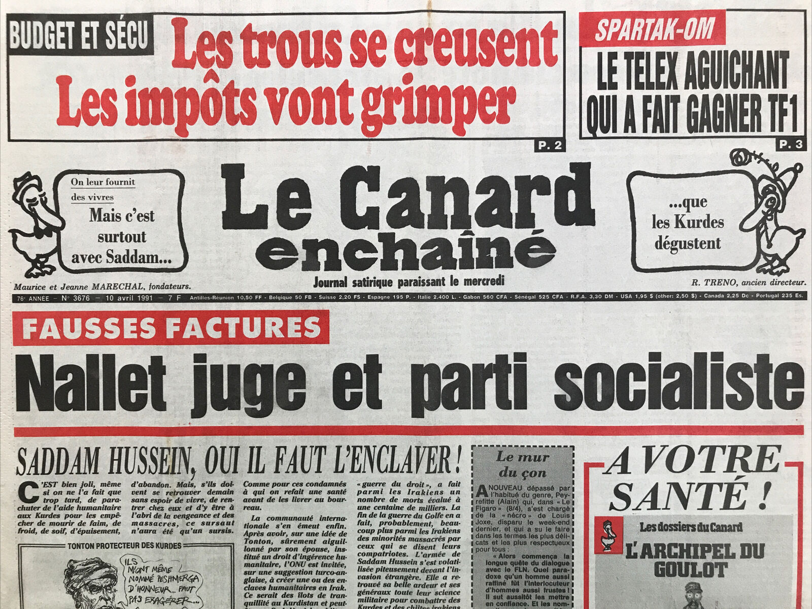 Couac ! | Acheter un Canard | Vente d'Anciens Journaux du Canard Enchaîné. Des Journaux Satiriques de Collection, Historiques & Authentiques de 1916 à 2004 ! | 3676