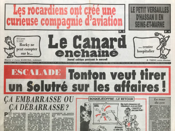 Couac ! | N° 3679 du Canard Enchaîné - 1 Mai 1991 | Nos Exemplaires du Canard Enchaîné sont archivés dans de bonnes conditions de conservation (obscurité, hygrométrie maitrisée et faible température), ce qui s'avère indispensable pour des journaux anciens. | 3679