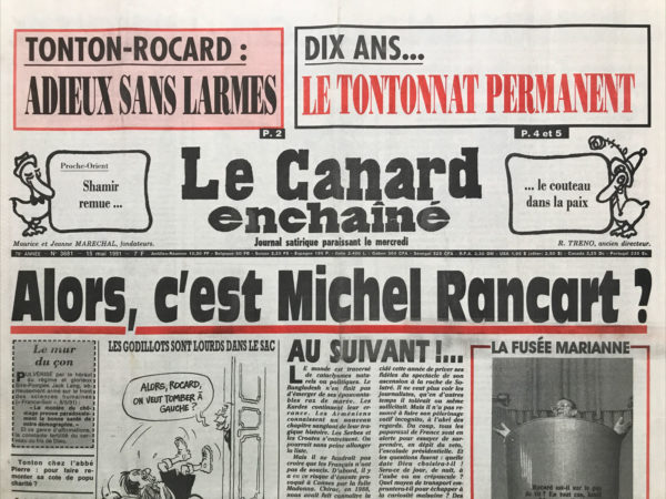 Couac ! | N° 3681 du Canard Enchaîné - 15 Mai 1991 | Nos Exemplaires du Canard Enchaîné sont archivés dans de bonnes conditions de conservation (obscurité, hygrométrie maitrisée et faible température), ce qui s'avère indispensable pour des journaux anciens. | 3681