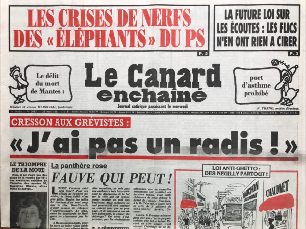 Couac ! | N° 3683 du Canard Enchaîné - 29 Mai 1991 | Nos Exemplaires du Canard Enchaîné sont archivés dans de bonnes conditions de conservation (obscurité, hygrométrie maitrisée et faible température), ce qui s'avère indispensable pour des journaux anciens. | 3683