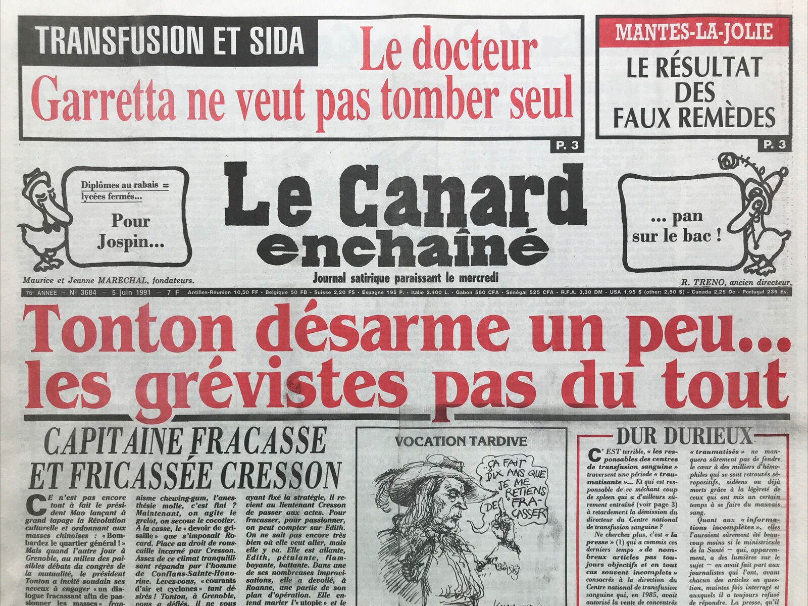 Couac ! | Acheter un Canard | Vente d'Anciens Journaux du Canard Enchaîné. Des Journaux Satiriques de Collection, Historiques & Authentiques de 1916 à 2004 ! | 3684