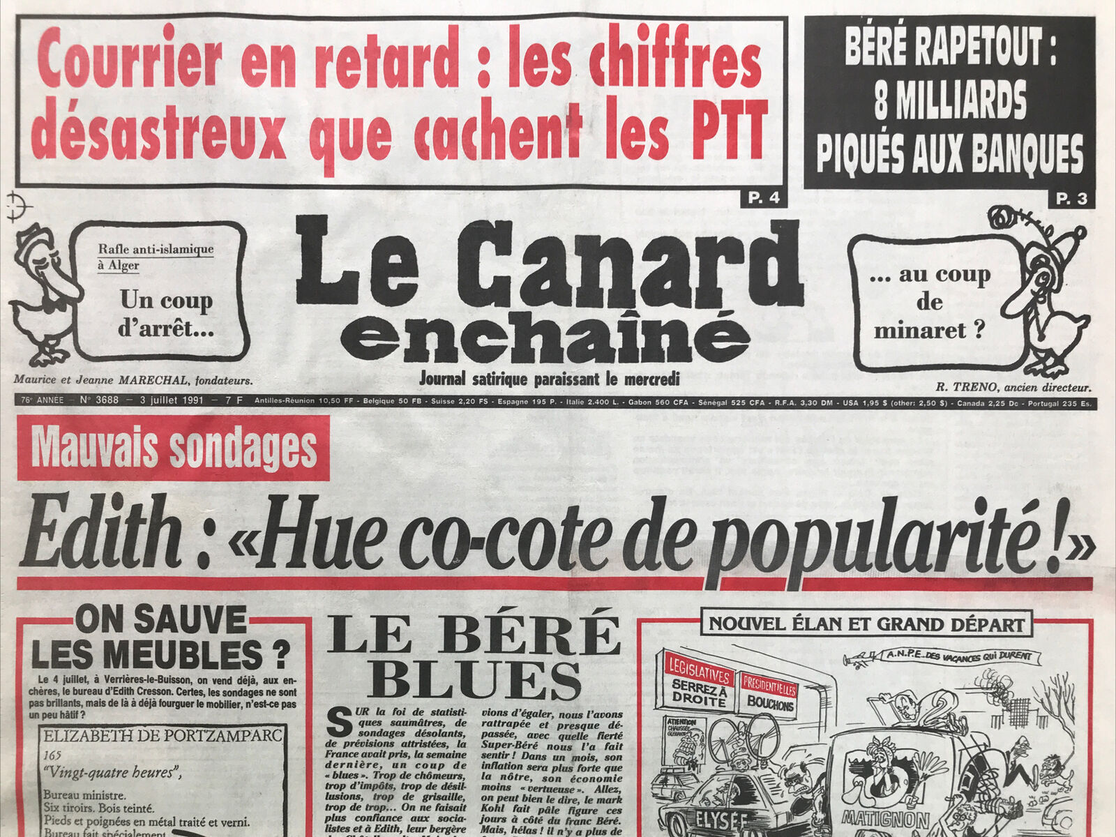 Couac ! | Acheter un Canard | Vente d'Anciens Journaux du Canard Enchaîné. Des Journaux Satiriques de Collection, Historiques & Authentiques de 1916 à 2004 ! | 3688