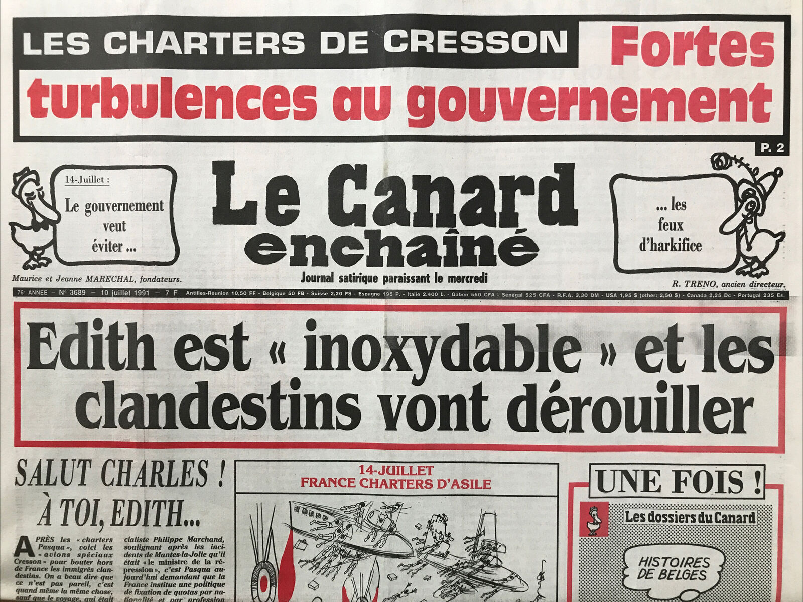 Couac ! | Acheter un Canard | Vente d'Anciens Journaux du Canard Enchaîné. Des Journaux Satiriques de Collection, Historiques & Authentiques de 1916 à 2004 ! | 3689