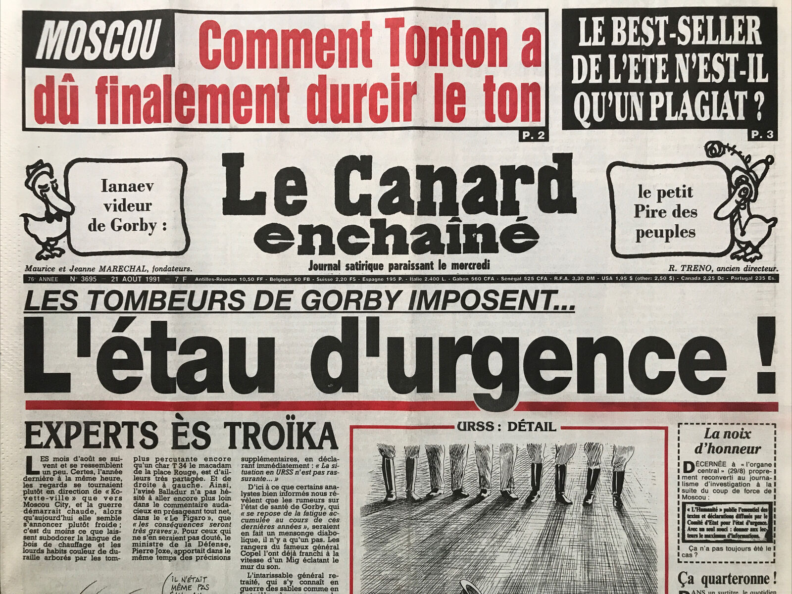 Couac ! | Acheter un Canard | Vente d'Anciens Journaux du Canard Enchaîné. Des Journaux Satiriques de Collection, Historiques & Authentiques de 1916 à 2004 ! | 3695