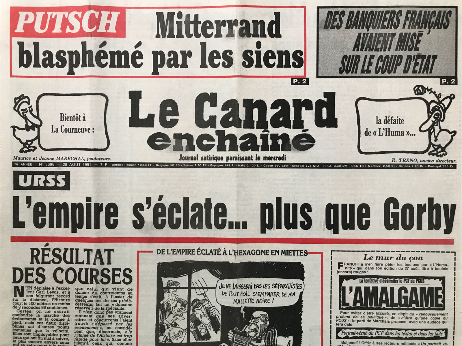 Couac ! | Acheter un Canard | Vente d'Anciens Journaux du Canard Enchaîné. Des Journaux Satiriques de Collection, Historiques & Authentiques de 1916 à 2004 ! | 3696