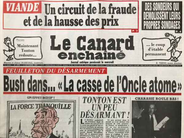 Couac ! | N° 3701 du Canard Enchaîné - 2 Octobre 1991 | Nos Exemplaires du Canard Enchaîné sont archivés dans de bonnes conditions de conservation (obscurité, hygrométrie maitrisée et faible température), ce qui s'avère indispensable pour des journaux anciens. | 3701