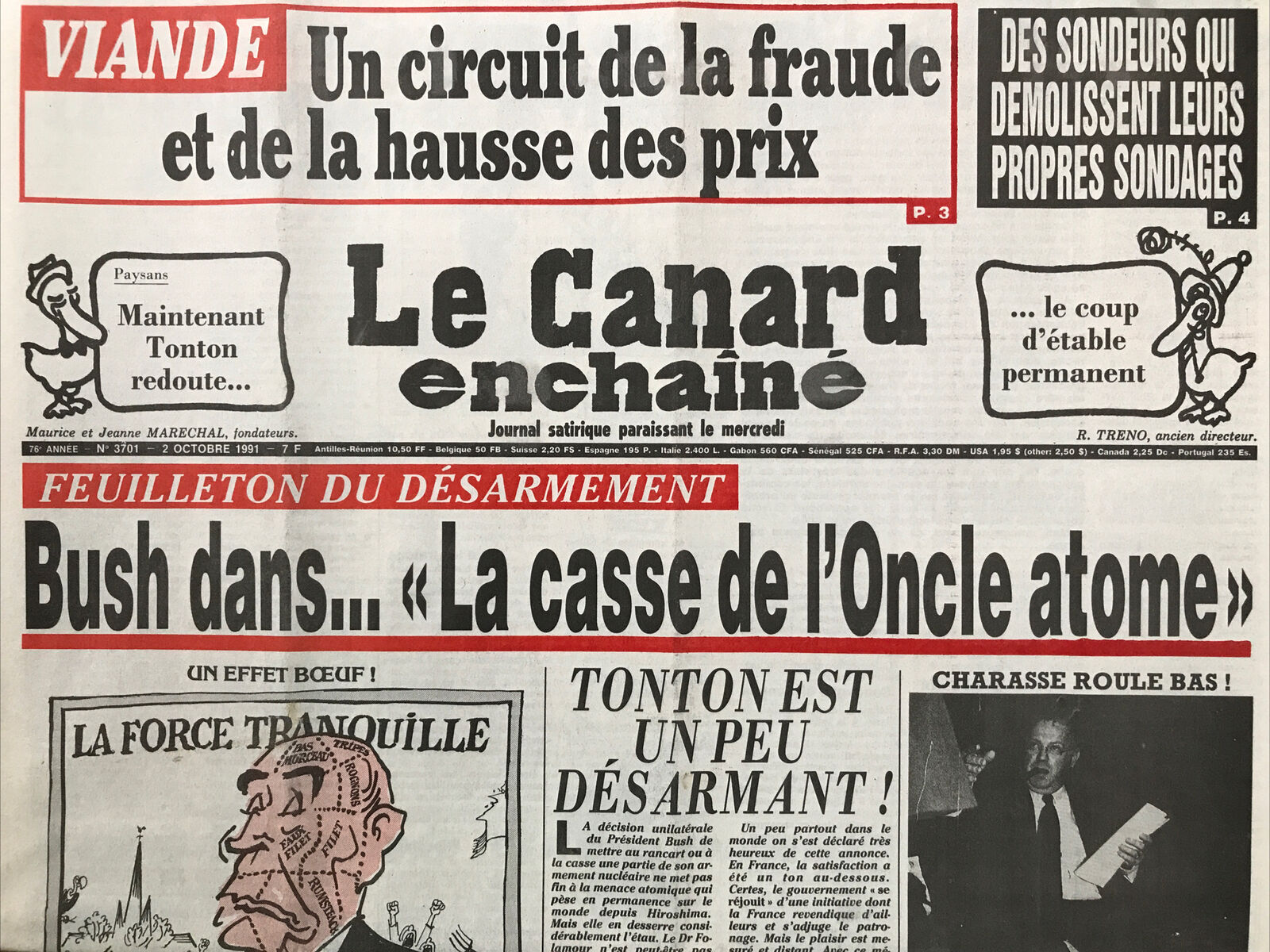 Couac ! | Acheter un Canard | Vente d'Anciens Journaux du Canard Enchaîné. Des Journaux Satiriques de Collection, Historiques & Authentiques de 1916 à 2004 ! | 3701