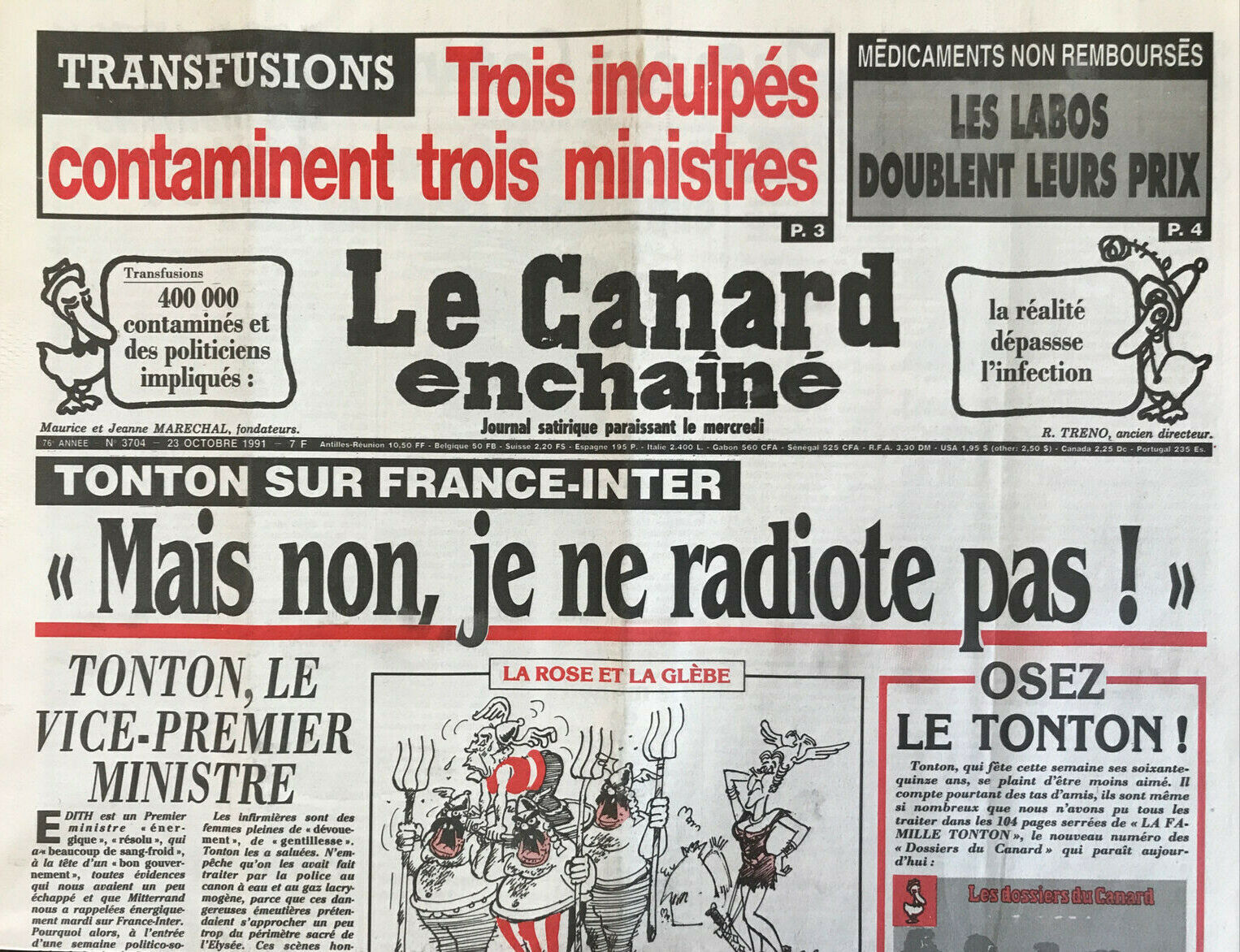 Couac ! | Acheter un Canard | Vente d'Anciens Journaux du Canard Enchaîné. Des Journaux Satiriques de Collection, Historiques & Authentiques de 1916 à 2004 ! | 3704