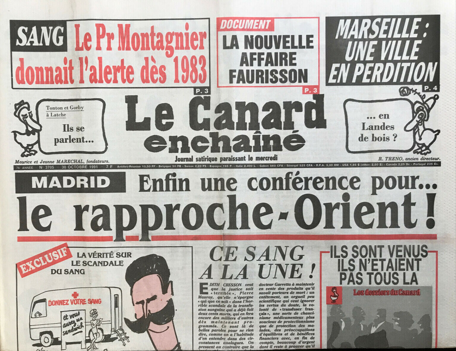 Couac ! | Acheter un Canard | Vente d'Anciens Journaux du Canard Enchaîné. Des Journaux Satiriques de Collection, Historiques & Authentiques de 1916 à 2004 ! | 3705