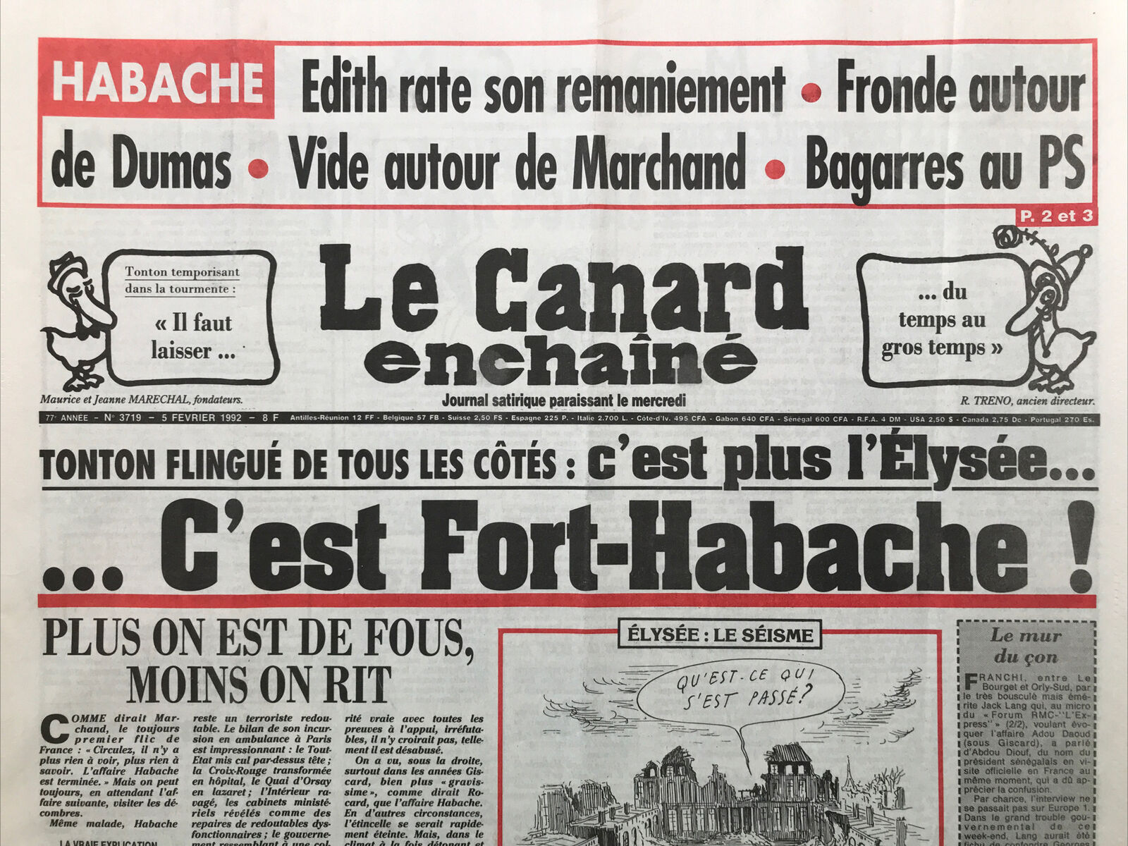 Couac ! | Acheter un Canard | Vente d'Anciens Journaux du Canard Enchaîné. Des Journaux Satiriques de Collection, Historiques & Authentiques de 1916 à 2004 ! | 3719