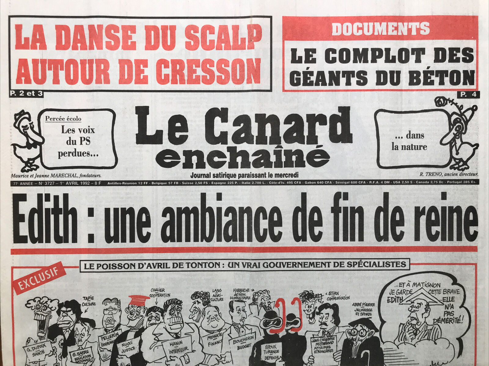 Couac ! | Acheter un Canard | Vente d'Anciens Journaux du Canard Enchaîné. Des Journaux Satiriques de Collection, Historiques & Authentiques de 1916 à 2004 ! | 3727