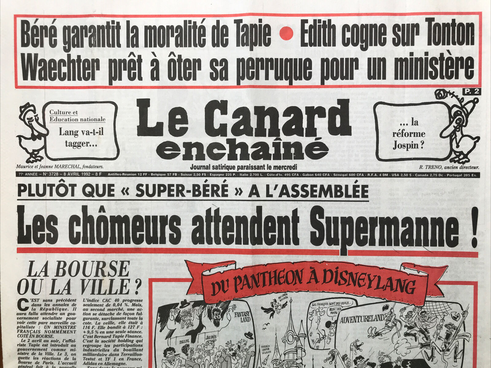 Couac ! | Acheter un Canard | Vente d'Anciens Journaux du Canard Enchaîné. Des Journaux Satiriques de Collection, Historiques & Authentiques de 1916 à 2004 ! | 3728