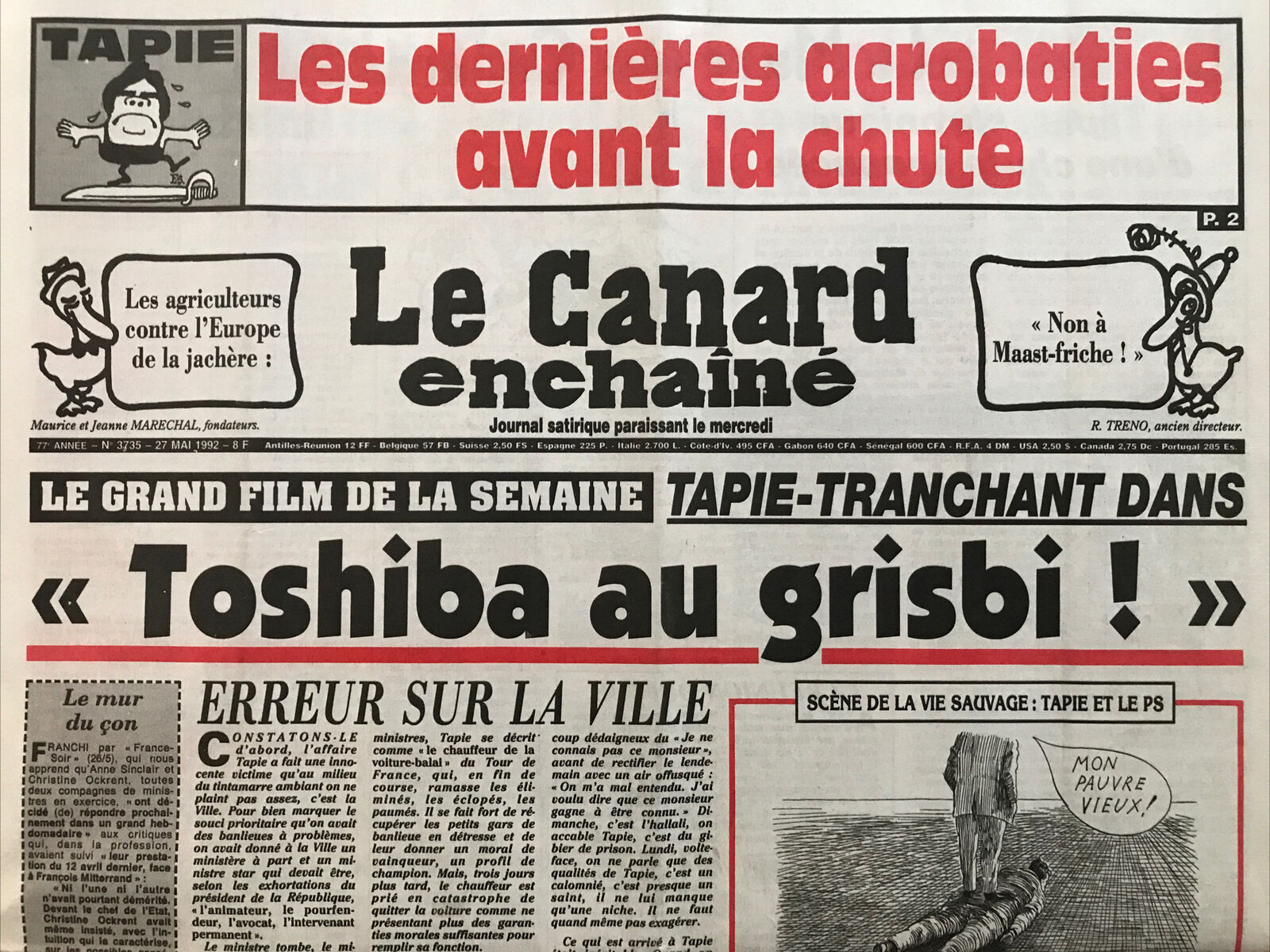 Couac ! | Acheter un Canard | Vente d'Anciens Journaux du Canard Enchaîné. Des Journaux Satiriques de Collection, Historiques & Authentiques de 1916 à 2004 ! | 3735