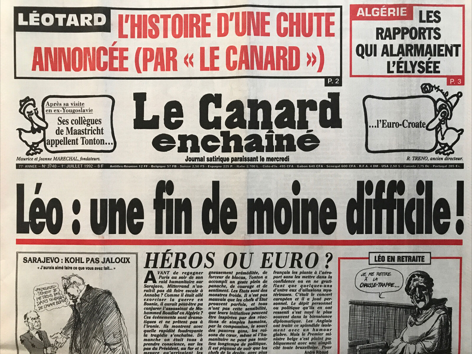 Couac ! | Acheter un Canard | Vente d'Anciens Journaux du Canard Enchaîné. Des Journaux Satiriques de Collection, Historiques & Authentiques de 1916 à 2004 ! | 3740