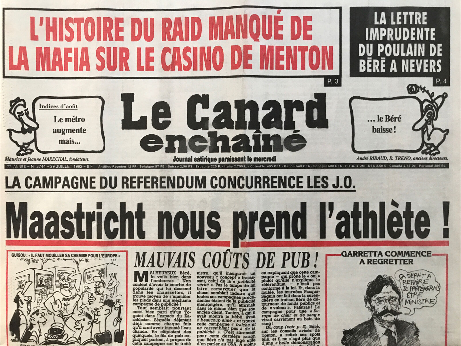 Couac ! | Acheter un Canard | Vente d'Anciens Journaux du Canard Enchaîné. Des Journaux Satiriques de Collection, Historiques & Authentiques de 1916 à 2004 ! | 3744