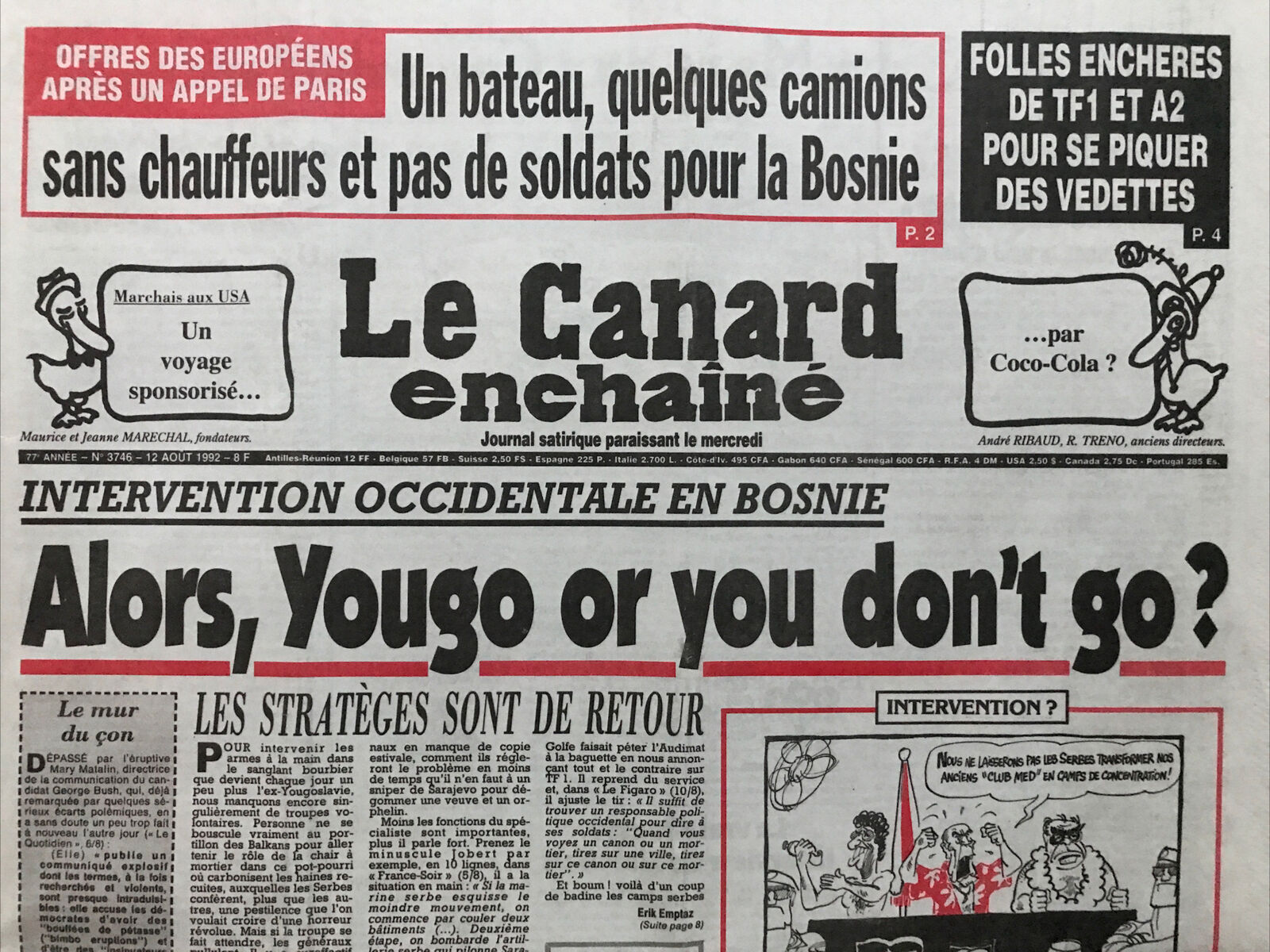 Couac ! | Acheter un Canard | Vente d'Anciens Journaux du Canard Enchaîné. Des Journaux Satiriques de Collection, Historiques & Authentiques de 1916 à 2004 ! | 3746