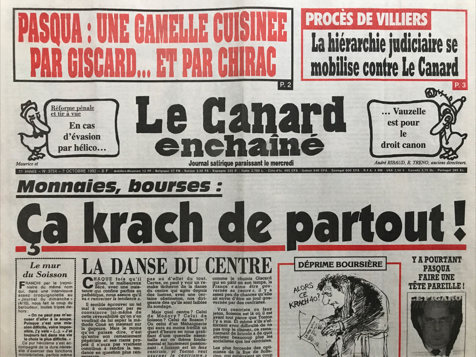 Couac ! | Acheter un Canard | Vente d'Anciens Journaux du Canard Enchaîné. Des Journaux Satiriques de Collection, Historiques & Authentiques de 1916 à 2004 ! | 3754