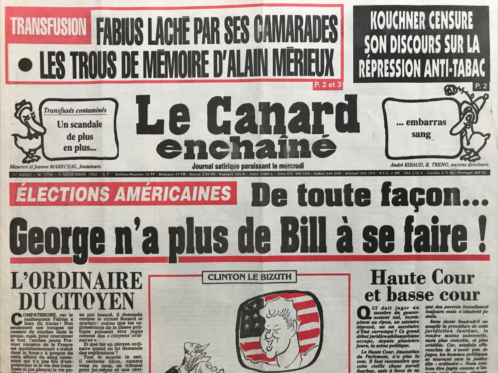 Couac ! | Acheter un Canard | Vente d'Anciens Journaux du Canard Enchaîné. Des Journaux Satiriques de Collection, Historiques & Authentiques de 1916 à 2004 ! | 3758