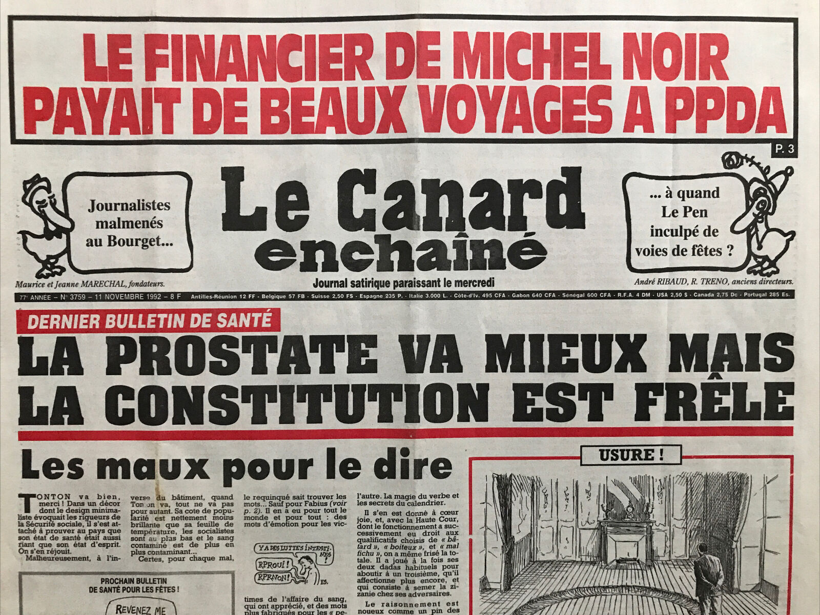 Couac ! | Acheter un Canard | Vente d'Anciens Journaux du Canard Enchaîné. Des Journaux Satiriques de Collection, Historiques & Authentiques de 1916 à 2004 ! | 3759