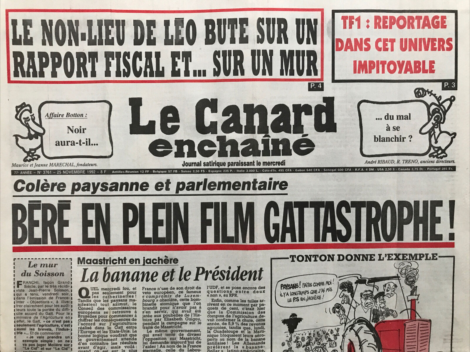 Couac ! | Acheter un Canard | Vente d'Anciens Journaux du Canard Enchaîné. Des Journaux Satiriques de Collection, Historiques & Authentiques de 1916 à 2004 ! | 3761