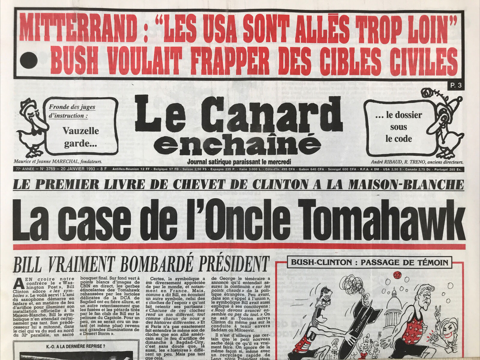 Couac ! | Acheter un Canard | Vente d'Anciens Journaux du Canard Enchaîné. Des Journaux Satiriques de Collection, Historiques & Authentiques de 1916 à 2004 ! | 3769