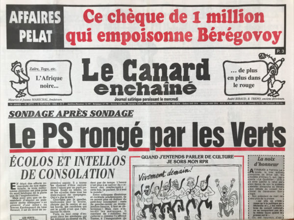 Couac ! | N° 3771 du Canard Enchaîné - 3 Février 1993 | Nos Exemplaires du Canard Enchaîné sont archivés dans de bonnes conditions de conservation (obscurité, hygrométrie maitrisée et faible température), ce qui s'avère indispensable pour des journaux anciens. | 3771