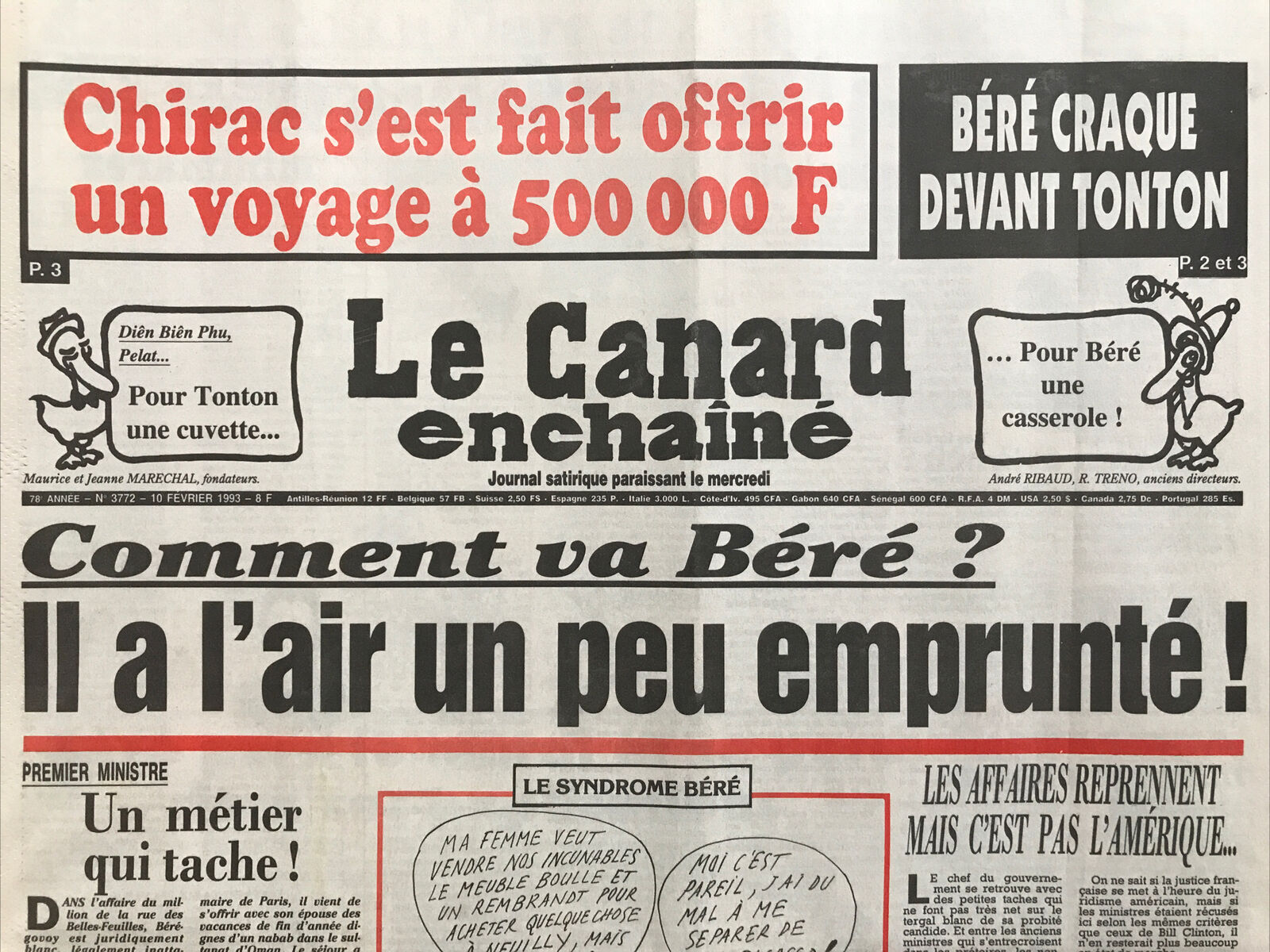 Couac ! | Acheter un Canard | Vente d'Anciens Journaux du Canard Enchaîné. Des Journaux Satiriques de Collection, Historiques & Authentiques de 1916 à 2004 ! | 3772