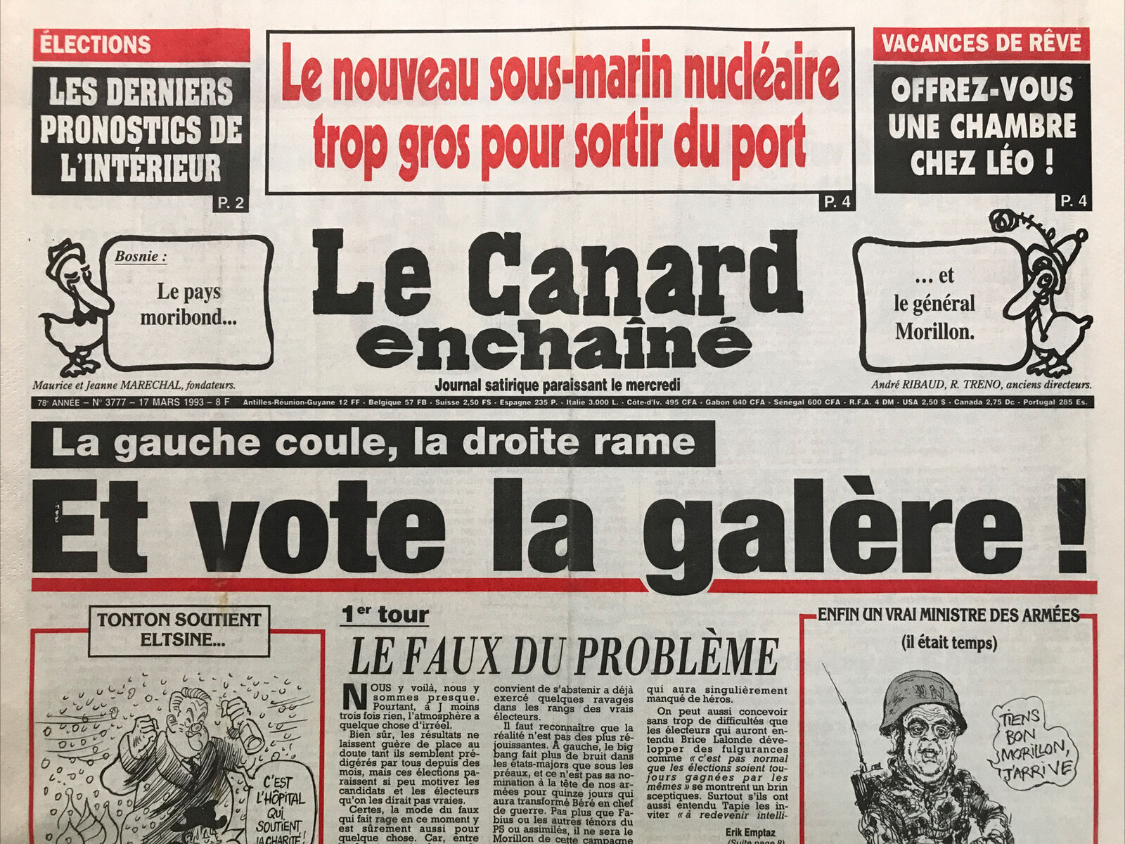 Couac ! | Acheter un Canard | Vente d'Anciens Journaux du Canard Enchaîné. Des Journaux Satiriques de Collection, Historiques & Authentiques de 1916 à 2004 ! | 3777