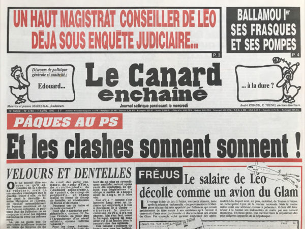 Couac ! | N° 3780 du Canard Enchaîné - 7 Avril 1993 | Nos Exemplaires du Canard Enchaîné sont archivés dans de bonnes conditions de conservation (obscurité, hygrométrie maitrisée et faible température), ce qui s'avère indispensable pour des journaux anciens. | 3780